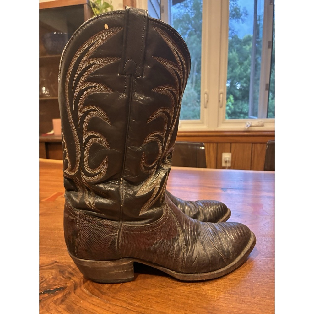 J Chisholm Men's Western Boots Leather US 9 D Brown Cowboy Boots